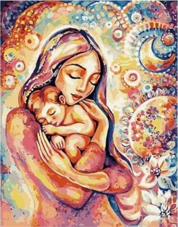Canvas Sonsuz Sevgi Sayılarla Boyama Seti  Kasnaklı 90 x 110 cm - Image 1