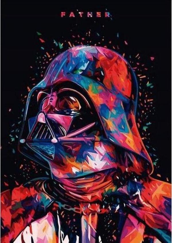 Canvas Starwars Darth Vader Sayılarla Boyama Seti  Kasnaklı 50 x 65 cm - Image 1