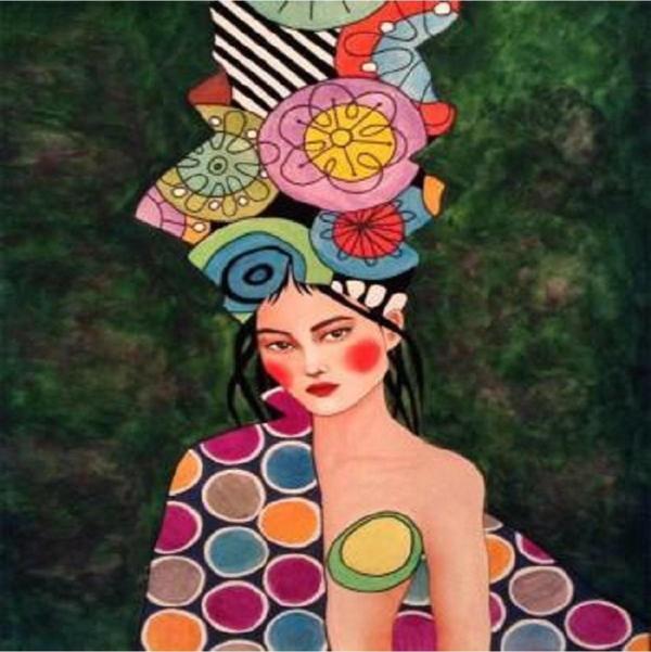 Canvas Kadın Ve Renkler Sayılarla Boyama Seti   Kasnaklı 40 x 50 cm - Image 1