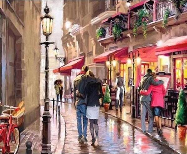 Canvas Sevgi Yolu Sayılarla Boyama Seti  Kasnaklı 40 x 50 cm - Image 1