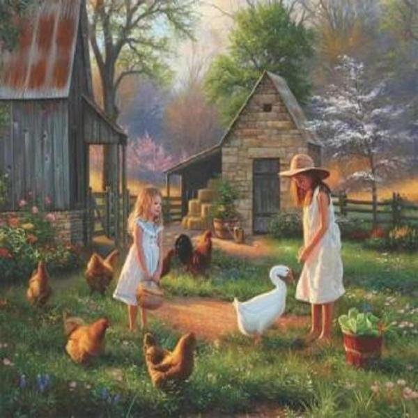 Canvas Çiftlik Günlüğü Sayılarla Boyama Seti   Kasnaklı 50 x 65 cm - Image 1