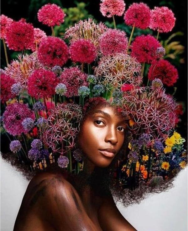 Canvas Çiçek Kadın 32 Sayılarla Boyama Seti  Kasnaklı 70 x 90 cm - Image 1