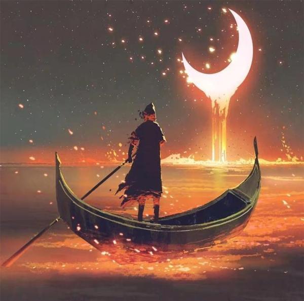 Canvas Hilalde Kayık Sayılarla Boyama Seti   Kasnaklı 90 x 110 cm - Image 1