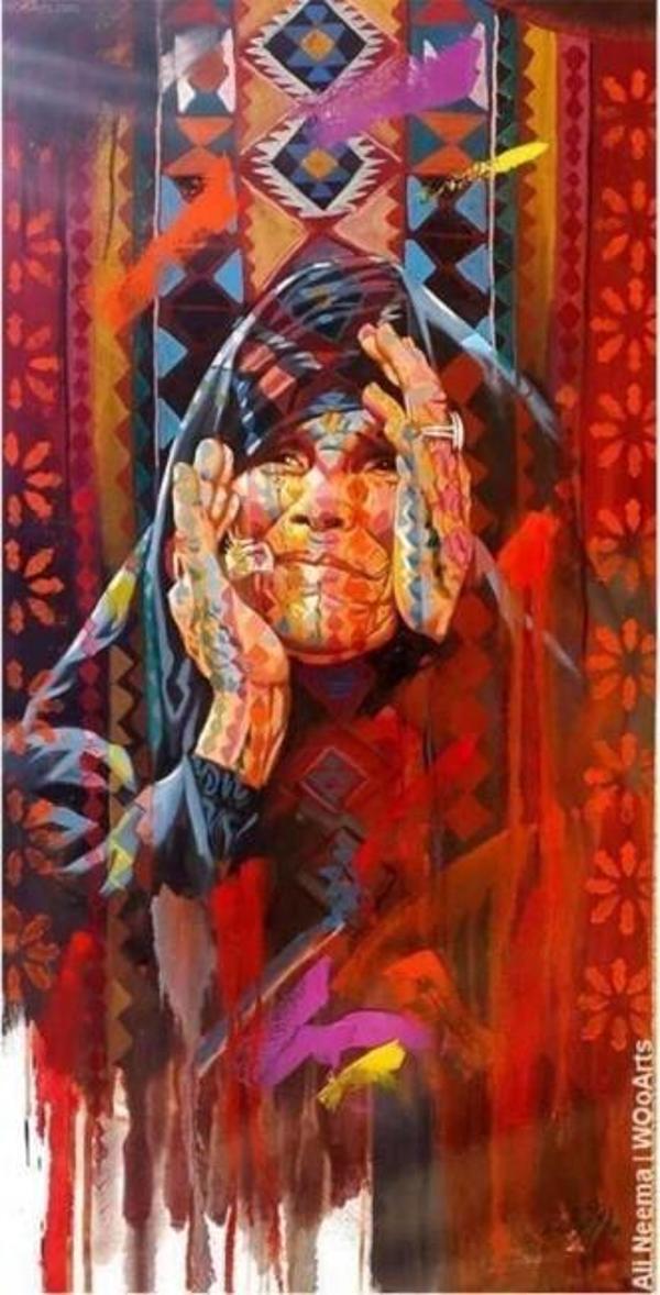 Canvas Yörük Kadını Sayılarla Boyama Seti  Kasnaklı 40 x 50 cm - Image 1