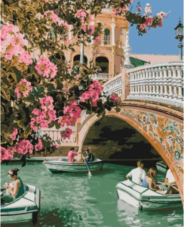 Canvas Kanal Gezintisi Sayılarla Boyama Seti  Kasnaklı 40 x 50 cm - Image 1