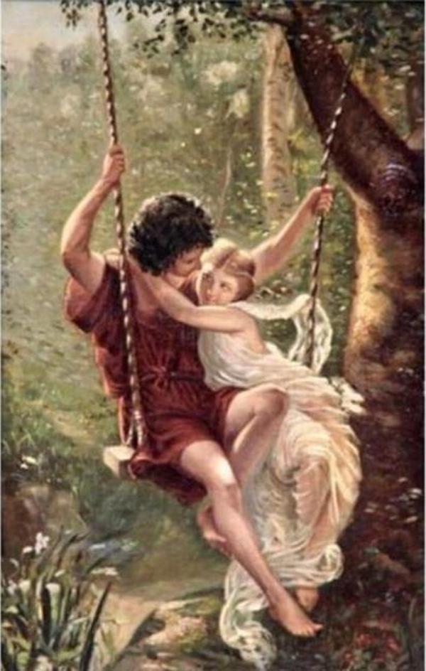 Canvas Aşk Salıncağı Sayılarla Boyama Seti  Kasnaklı 40 x 50 cm - Image 1