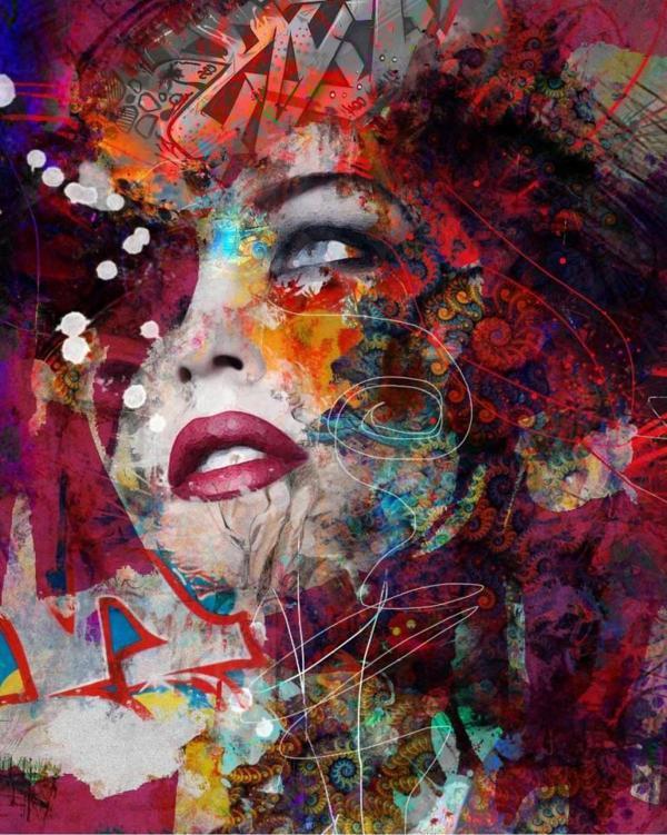 Canvas Renkli Düşünceler Sayılarla Boyama Seti   Kasnaklı 70 x 90 cm - Image 1
