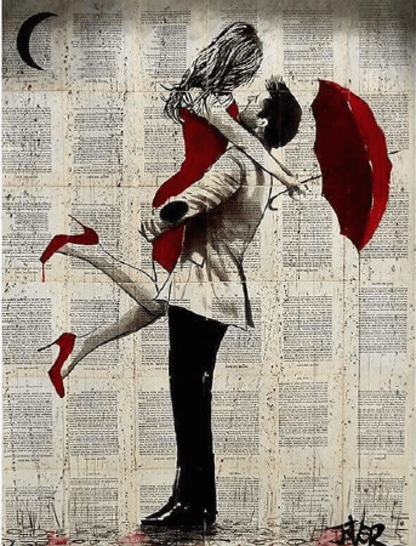 Canvas Romantik Şemsiye Anısı 1 Sayılarla Boyama Seti  Kasnaklı 70 x 90 cm - Image 1