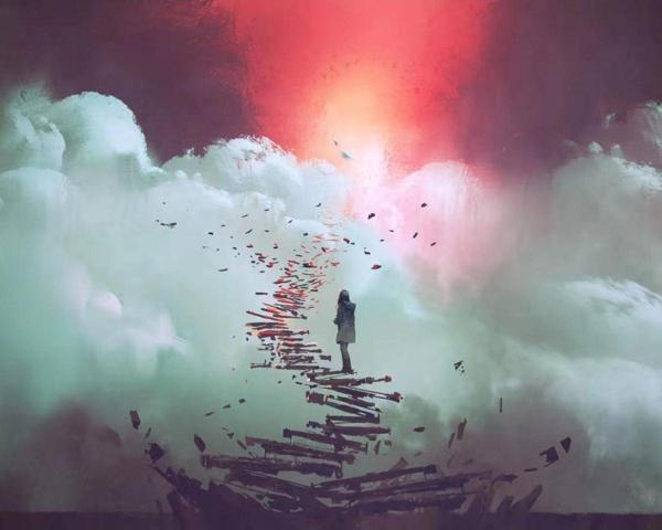 Canvas Bulutların Üzerinde Sayılarla Boyama Seti   Kasnaklı 90 x 110 cm - Image 1