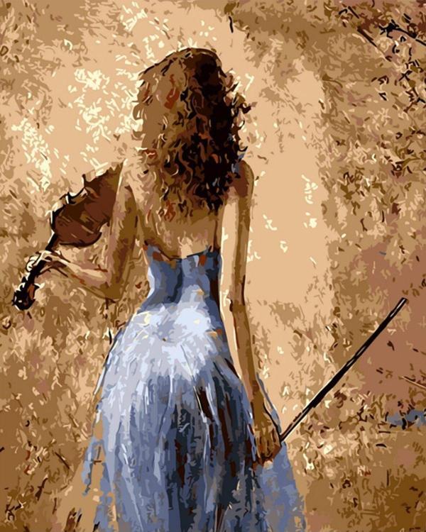 Canvas Kızıl Kemancı Sayılarla Boyama Seti   Kasnaklı 50 x 65 cm - Image 1