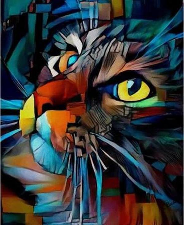 Canvas Kedinin Bakışı 2 Sayılarla Boyama Seti  Kasnaklı 50 x 65 cm - Image 1