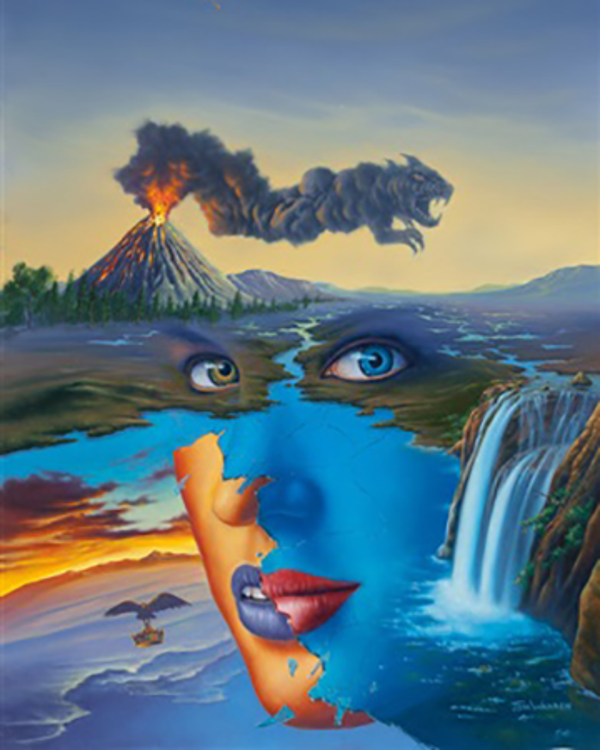 Canvas Kadının Evrendeki Gözü Sayılarla Boyama Seti  Kasnaklı 60 x 75 cm - Image 1