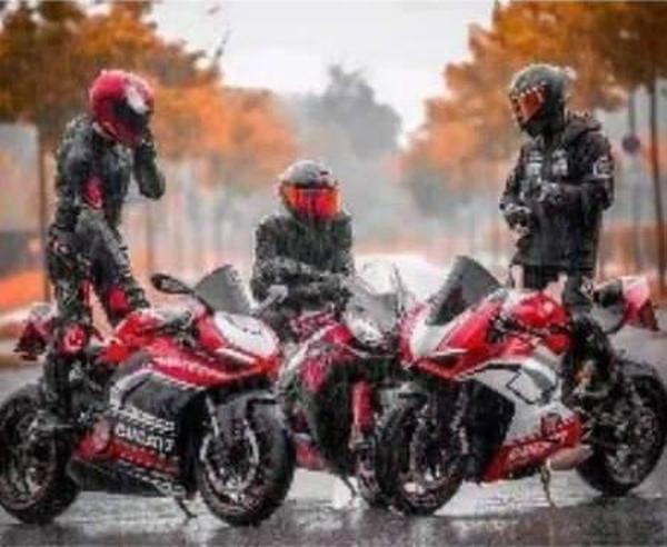 Canvas Üç Motorcu Sayılarla Boyama Seti  Kasnaklı 50 x 65 cm - Image 1
