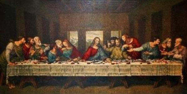 Canvas Leonardo Ve Son Yemek Sayılarla Boyama Seti  Kasnaklı 100 x 140 cm - Image 1