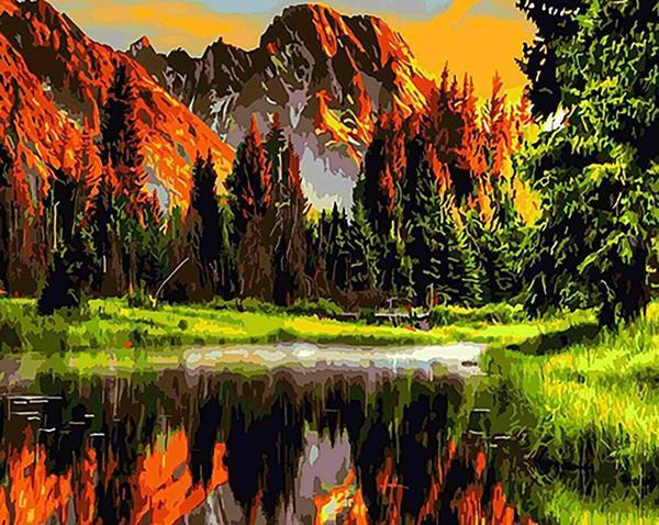 Canvas Cennet Ormanı Sayılarla Boyama Seti Kasnaklı 70 x 90 cm - Image 1
