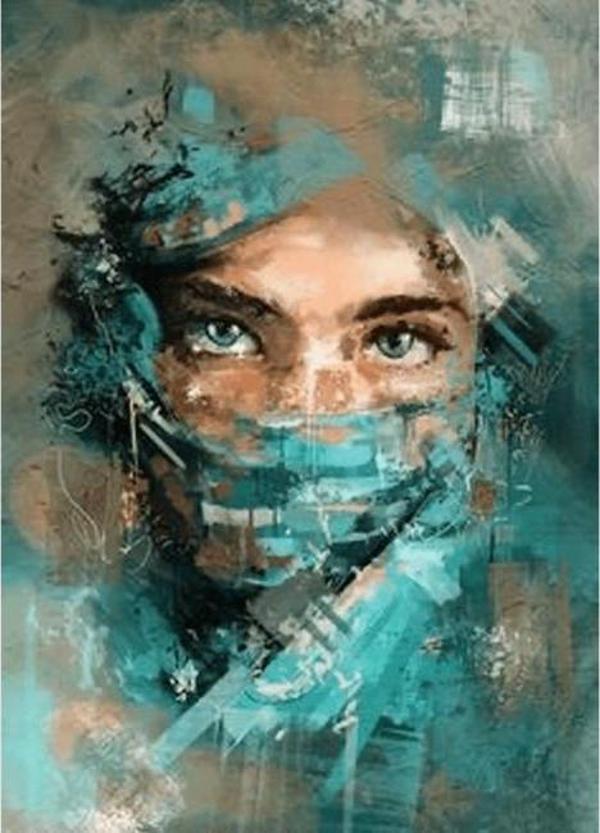 Canvas Gizemli Güzel Sayılarla Boyama Seti  Kasnaklı 40 x 50 cm - Image 1