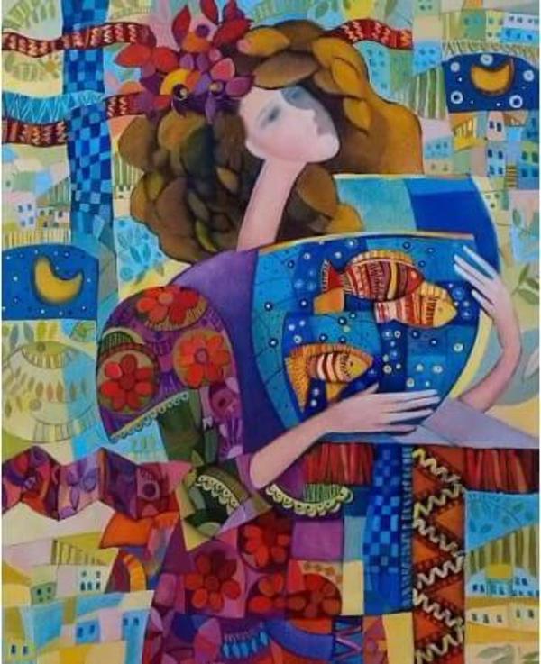 Canvas Kadınların İç Dünyası Sayılarla Boyama Seti  Kasnaklı 90 x 110 cm - Image 1