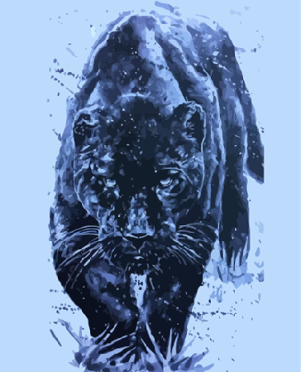 Canvas Siyah Kaplan Sayılarla Boyama Seti  Kasnaklı 100 x 140 cm - Image 1