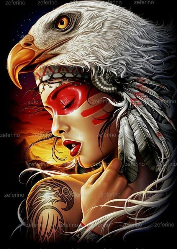 Canvas Kartal Kadın Sayılarla Boyama Seti Kasnaklı 60 x 75 cm - Image 1