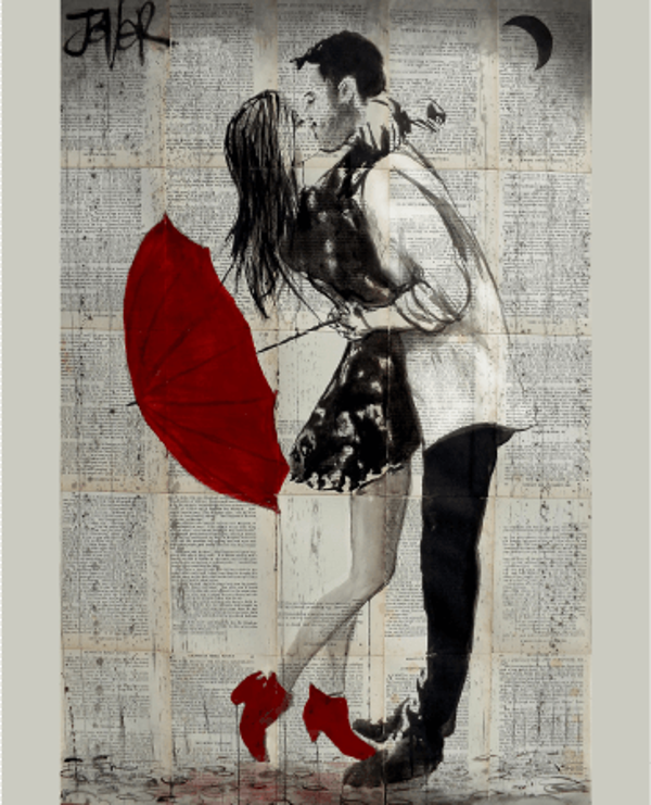 Canvas Romantik Şemsiye Anısı 5 Sayılarla Boyama Seti  Kasnaklı 40 x 50 cm - Image 1