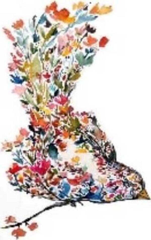 Canvas Zarif Kuş Sayılarla Boyama Seti  Kasnaklı 90 x 110 cm - Image 1