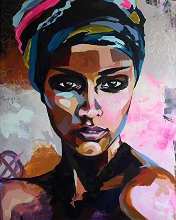 Canvas Afrika Hisleri Sayılarla Boyama Seti Kasnaklı 100 x 140 cm - Image 1