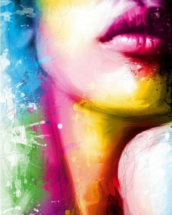 Canvas Tutkulu Kadın 2 Sayılarla Boyama Seti  Kasnaklı 70 x 90 cm - Image 1