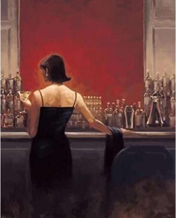 Canvas Bardaki Kadın Sayılarla Boyama Seti  Kasnaklı 100 x 140 cm - Image 1