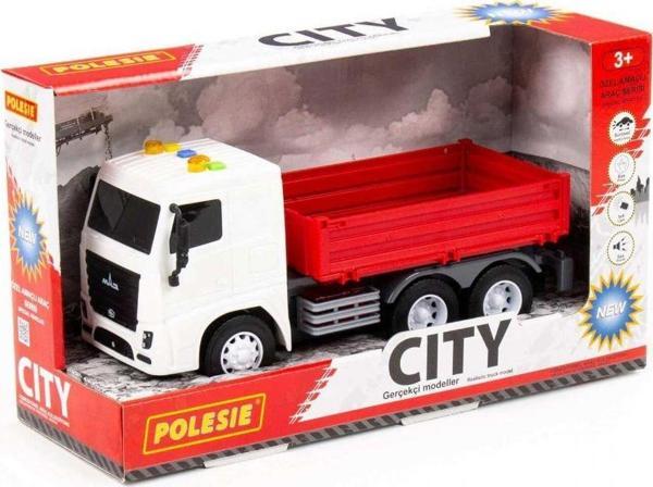 POLESİE 96425 CİTY-2 SÜRTMELİ KAMYONET IŞIKLI VE SESLİ BEYAZ KABİN KUTUDA - Image 1