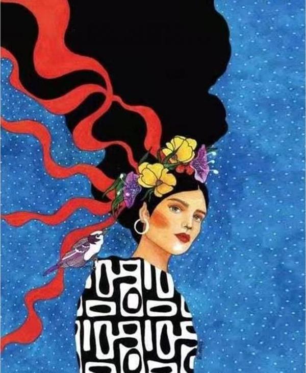 Canvas Modern Kadın Boyama  Seti  Kasnaklı 40 x 50 cm - Image 1