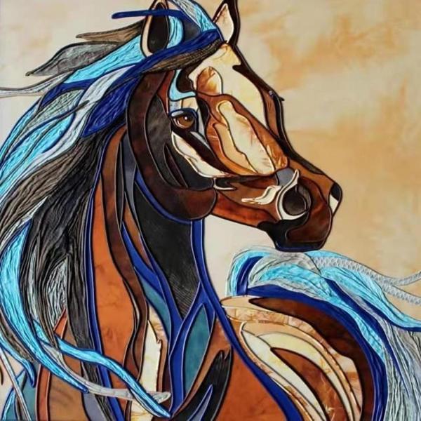 Canvas Mozaik At Boyama  Seti  Kasnaklı 100 x 140 cm - Image 1