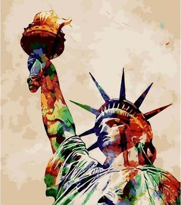 Canvas Özgürlük Anıtı Sayılarla Boyama Seti  Kasnaklı 50 x 65 cm - Image 1