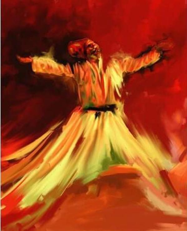Canvas Mevlana 3 Sayılarla Boyama Seti  Kasnaklı 40 x 50 cm - Image 1