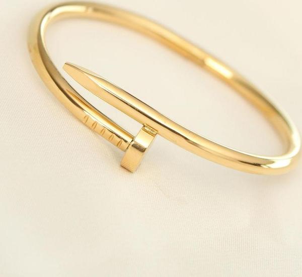 316L Çelik Gold Renk Çivi Model Bileklik - Image 1