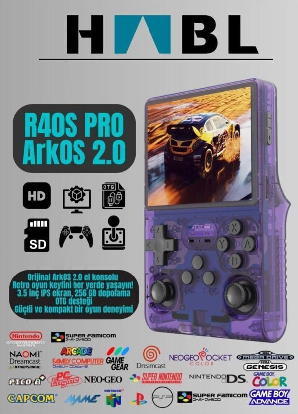 Habl Retro Arcade R40S Pro Arkos 2.0 30.000 Oyunlu El Konsolu 256 Gb - Image 1