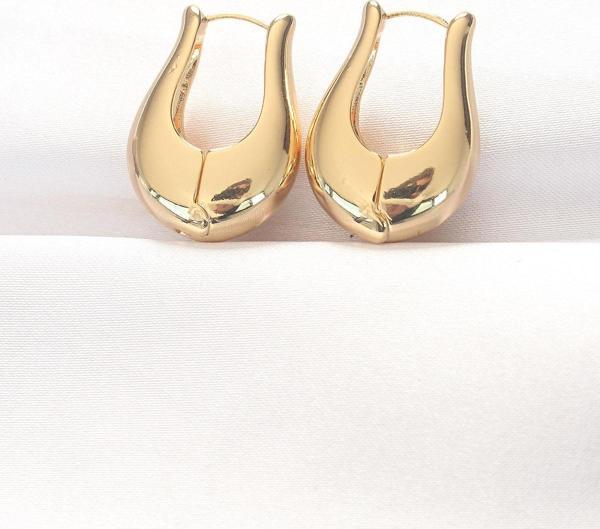 Pirinç Gold Renk Bombeli Küpe - Image 1