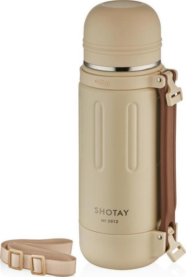 Shotay Çelik Termos Take Trip 1200Ml Krem - Image 1