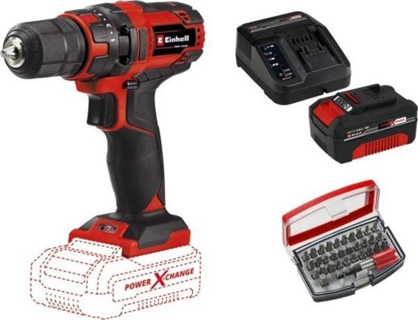 Einhell Tc-Cd 18/35 Li Solo Akülü Vidalama Seti + 1 x 4 Ah Starter Kit ve 32 Parça Bits Uç - Image 1