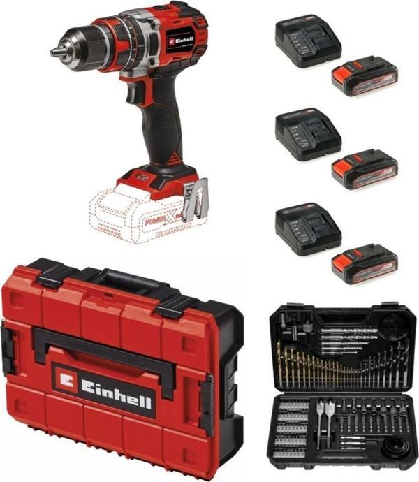 Einhell Tp-Cd 18/50 Li-I Bl Solo Akülü Vidalama + 3 x 2.5 Ah Akü ve 103 Parça Uç Seti (Çanta Dahil) - Image 1