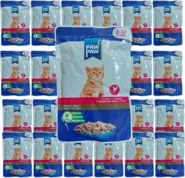 Paw Paw Jöle Içinde Tavuklu Yaş Yavru Kedi Maması 85 gr x 24 Adet - Image 1
