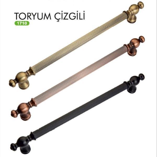 TORYUM ÇIZGILI ALTIN ALÜMINYUM MOBILYA KULBU 224 MM - Image 1