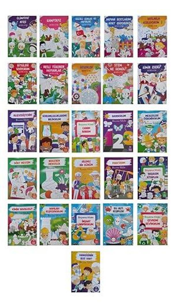 Düşyeri Yayınları Okul Öncesi Çocuklar İçin Boyama Kitapları Seti-26 Kitap - Düşyeri Yayınları - Image 1