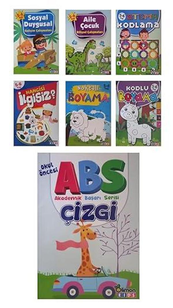 Limonkids 5-6 Yaş Çocuklar İçin Aktivite,Etkinlik Ve Boyama Kitapları 7 Kitap - Limonkids - Image 1
