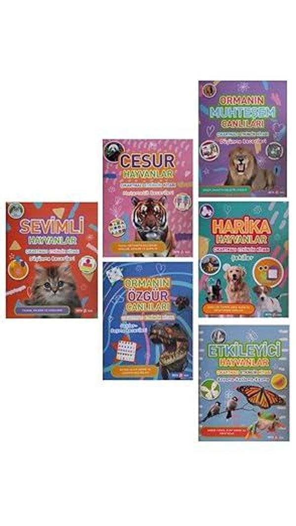 Beta Kids Hayvanlar Serisi Çıkartmalı Etkinlik Kitapları 6 Kitap - Beta Kids - Image 1