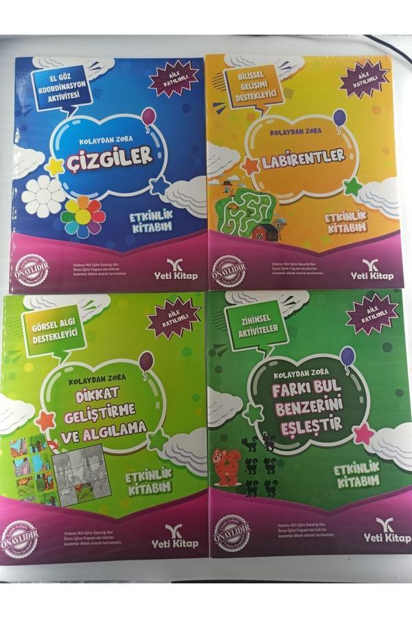 4-6 Yaş Dikkat Geliştirme Kolaydan Zora Etkinlikler Setim (4 Kitap) - Yeti Kitap - Image 1