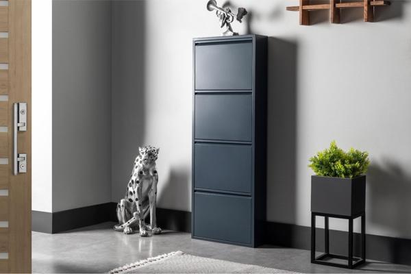 4 Raflı Metal Ayakkabılık | Antrasit | Kapı Önü Ayakkabılık | Rehome - Image 1