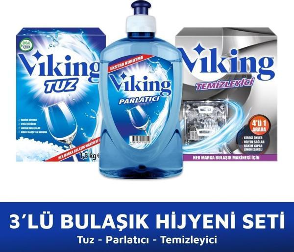 Bulaşık makinesi 1,5 kg Tuz + Makine temizleyici toz + 450 ml Parlatıcı 3 lü set - Image 1