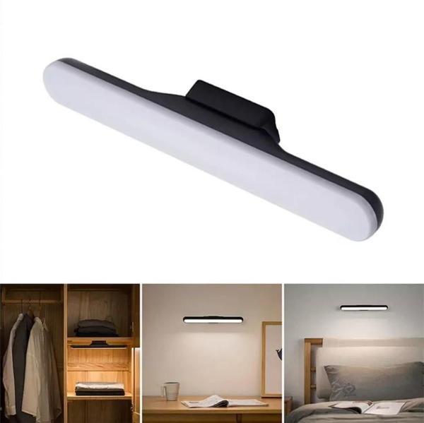SİYAH 3 RENK DOKUNMATİK ŞARJLI MASA LAMBASI ÇALIŞMA MASASI EV ELBİSE DOLABI LED IŞIK LAMBA  - Image 1