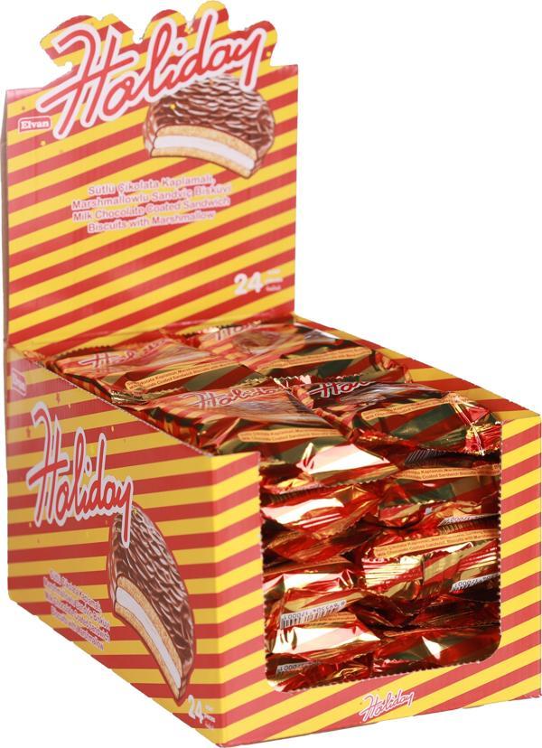 Elvan Holiday Sade Sandviç Bisküvi 30 Gr. 24’lü (1 Kutu) - Image 1