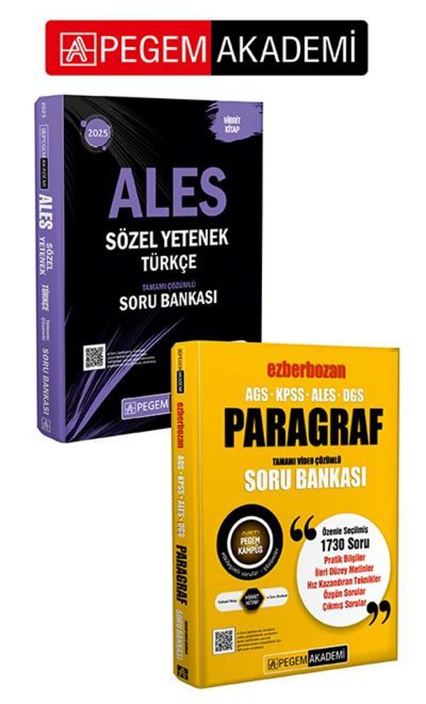 PEGEM AKADEMİ 2025 ALES Türkçe Sözel Yetenek Tamamı Çözümlü Soru Bankası + AGS-KPSS-ALES-DGS Ezberbo - Pegem Akademi Yayıncılık - Image 1